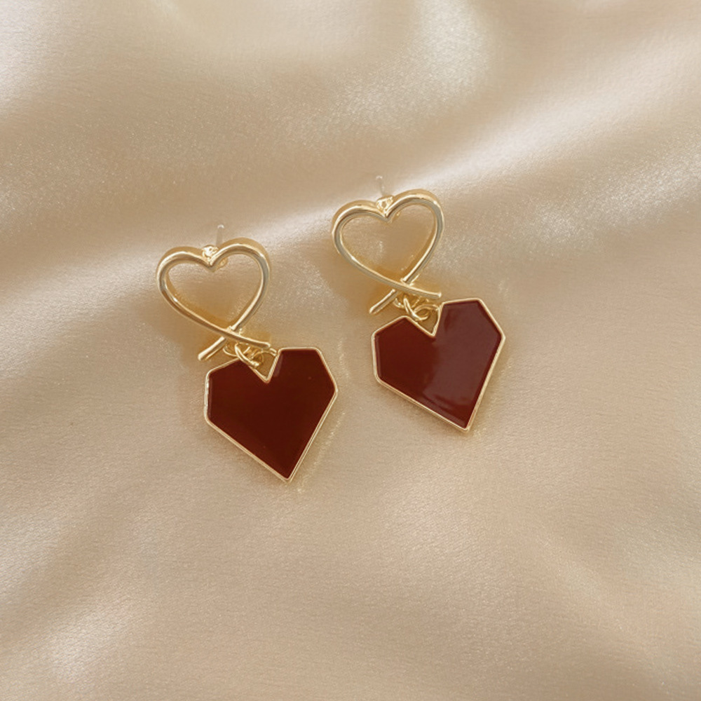 Aguja de plata de moda alta sensación de diamante de goteo de aceite pendientes nicho universal elegante pernos de orejas ligero lujoso temperamento simple orejas para mujeres