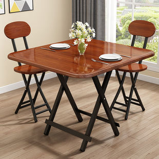 Folding Table Home Dining Table Folding Simple Square Table Dining Table and Chair Portable Small Table Dormitory Stall Wholesale