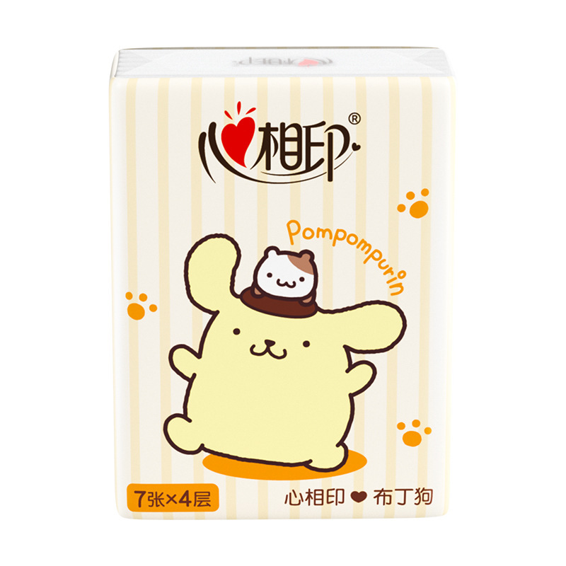 CY2812 心相印布丁狗联名款四层12包/条手帕纸外出便携小包纸巾|undefined