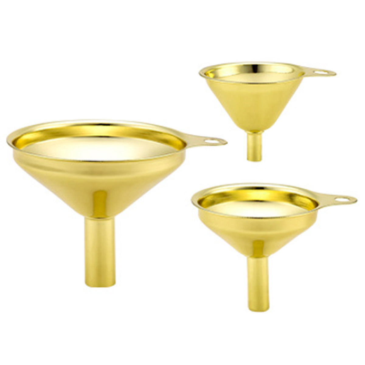 Embudos de boca ancha de acero inoxidable en stock embudos de gran calibre para ensalada doméstica embudos multifuncionales embudos de embalaje de gelatina