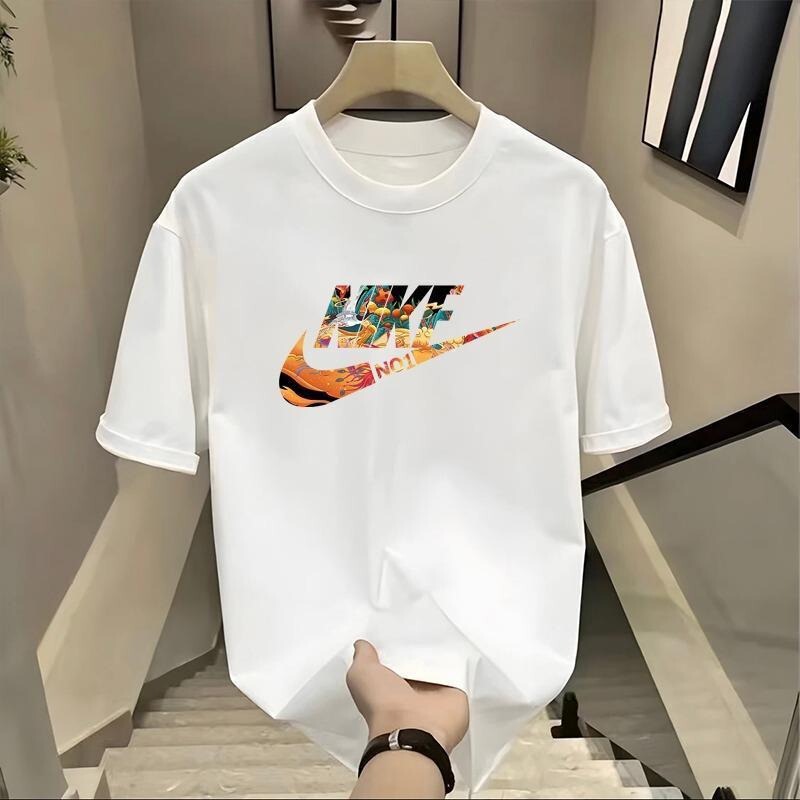 Summer New Arrival Printed Short-Sleeved T-Shirt Men's Breathable Round Neck Slim-Fit Base Shirt All-Match Casual Quick-Dry Sports Top
