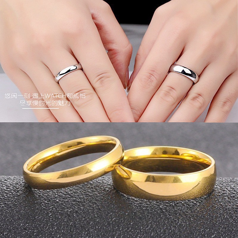 2mm4mm6mm plain circle arc titanium steel ring women's Japanese and Korean simple temperament couple ring fashion jewelry wholesale
