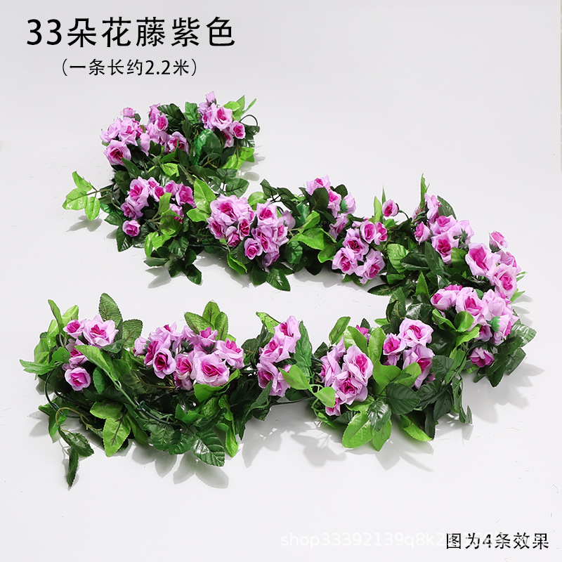 Boda flor artificial Rosa ratán flor artificial cama cabeza flor pared colgante hogar Decoración de la boda vid al por mayor