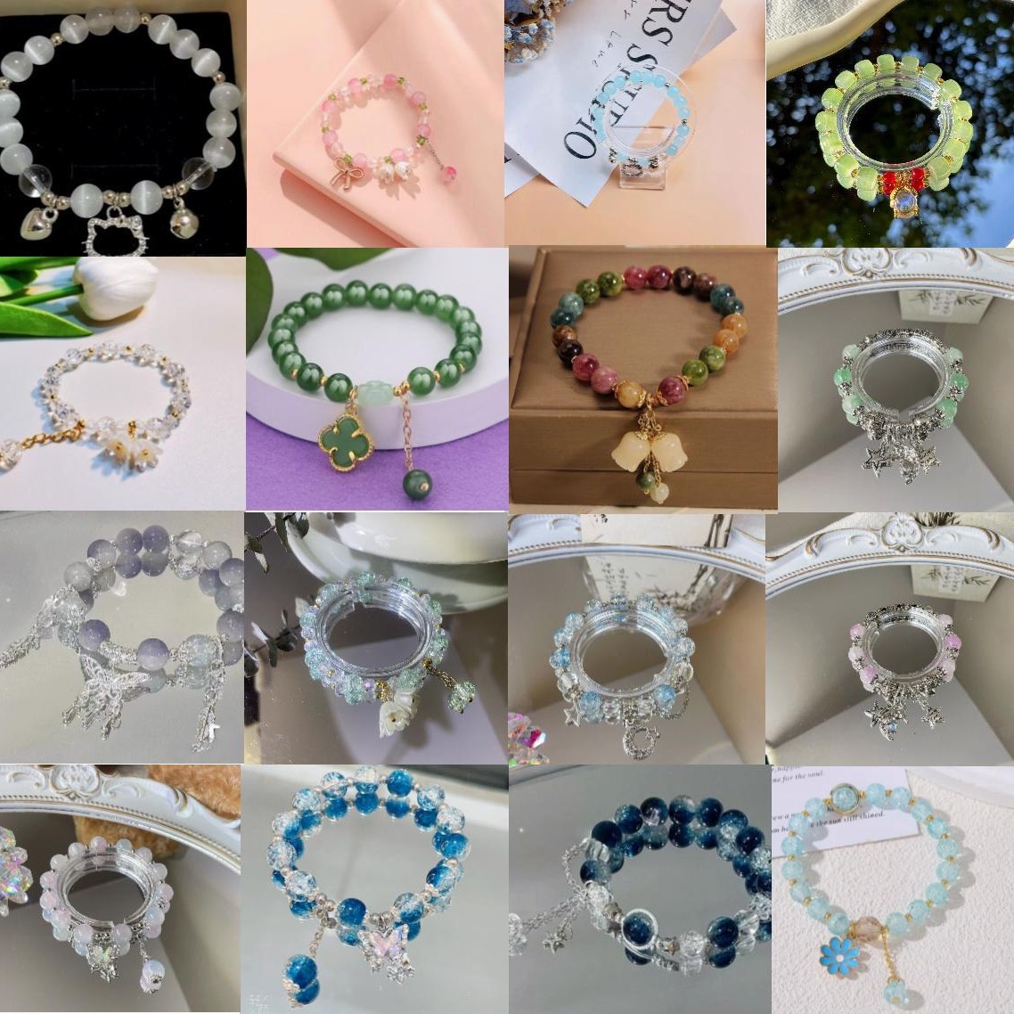 Xiaohongshu's Popular Goddess-Style Imitation Crystal Bracelet, a Gift for Children from Best Friends, a Small Fresh and Exquisite Best Friend Bracelet