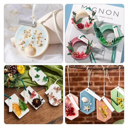 Aromatherapy candle piece silicone mold plaster hanging tag hole sweater pendant diy car hanging crystal glue mold