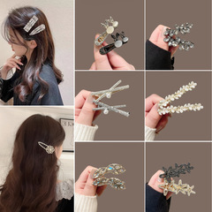 ヘアクリップハイエンド絶妙なカモノハシクリップ女性の前髪サイドクリップヘアアクセサリー 2025 新しいクリップガラスフラワーサイドクリップ