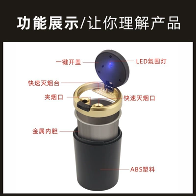 stainless steel liner with — Car ashtray
