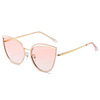Metal fashionable advanced sunglasses, glasses solar-powered, European style, cat's eye, high-quality style