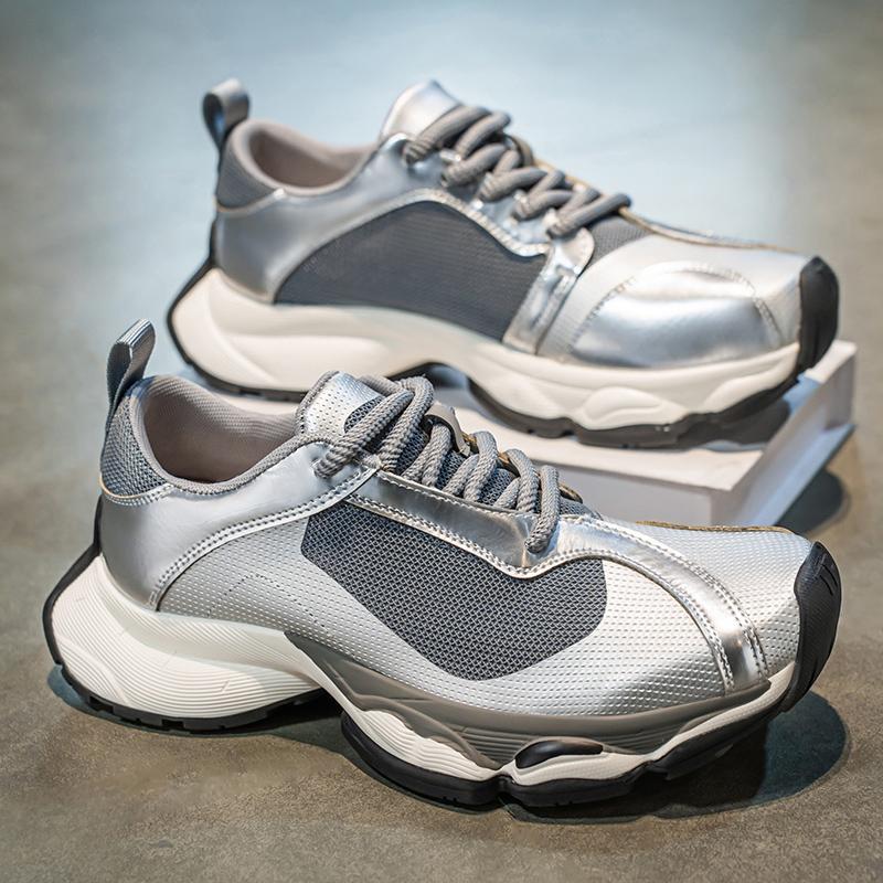 YH001 tendencia nuevo nicho de corte bajo suela gruesa malla transpirable zapatos deportivos casuales al por mayor zapatos de hombre