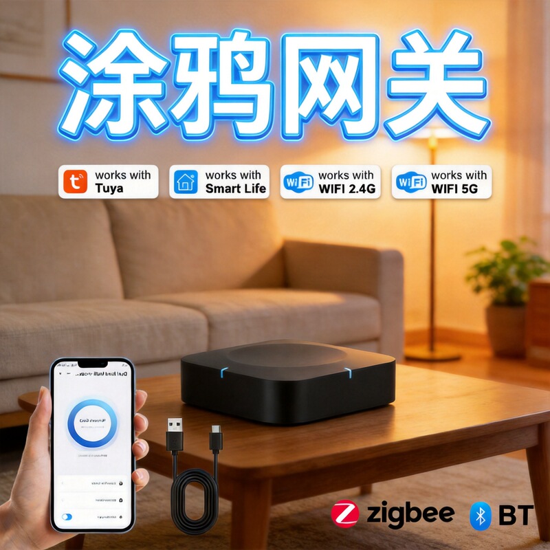 Aging-Friendly Tuya Gateway Smart Home App Remote Control Smart Controller Dual-Band Multi-Mode Wireless Gateway