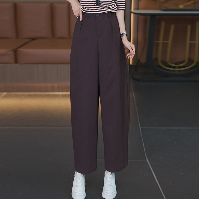 时尚直筒西装裤女春秋季休闲裤2025新款女裤高腰宽松阔腿裤女窄版|undefined