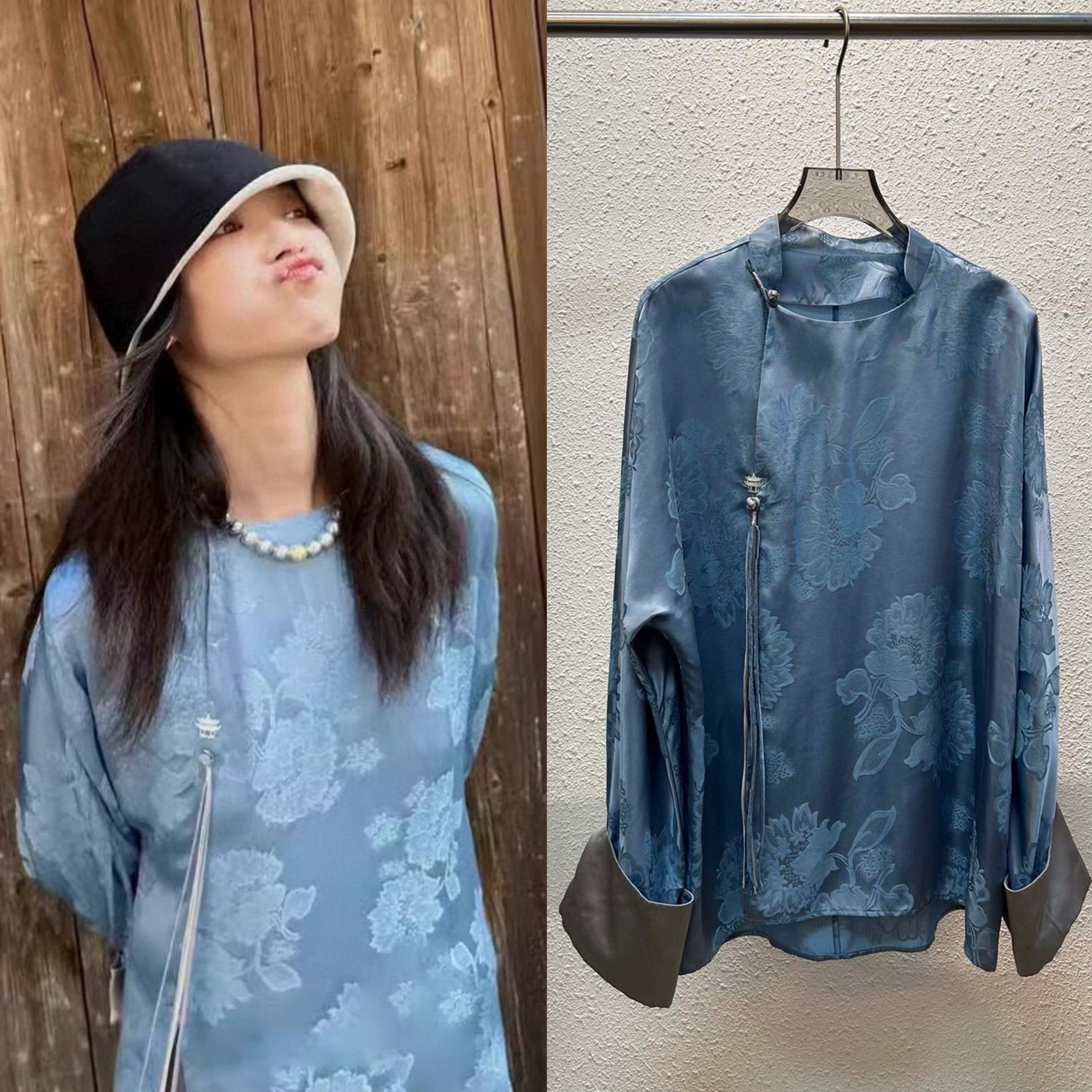 Silk retro elegant shirt