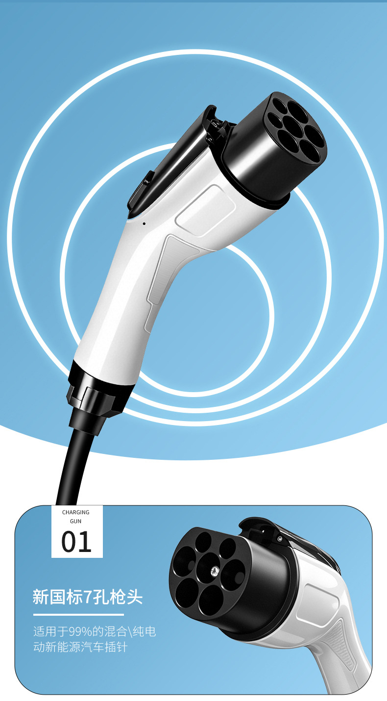 Long-life New Energy Discharge Gun Socket for Electric Vehicles, Universal for BYD, 220V 16A AC Adapter