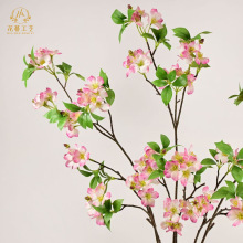仿真樱花梨花海棠3D打印长杆单瓣苹果花绢布婚庆假花样板间