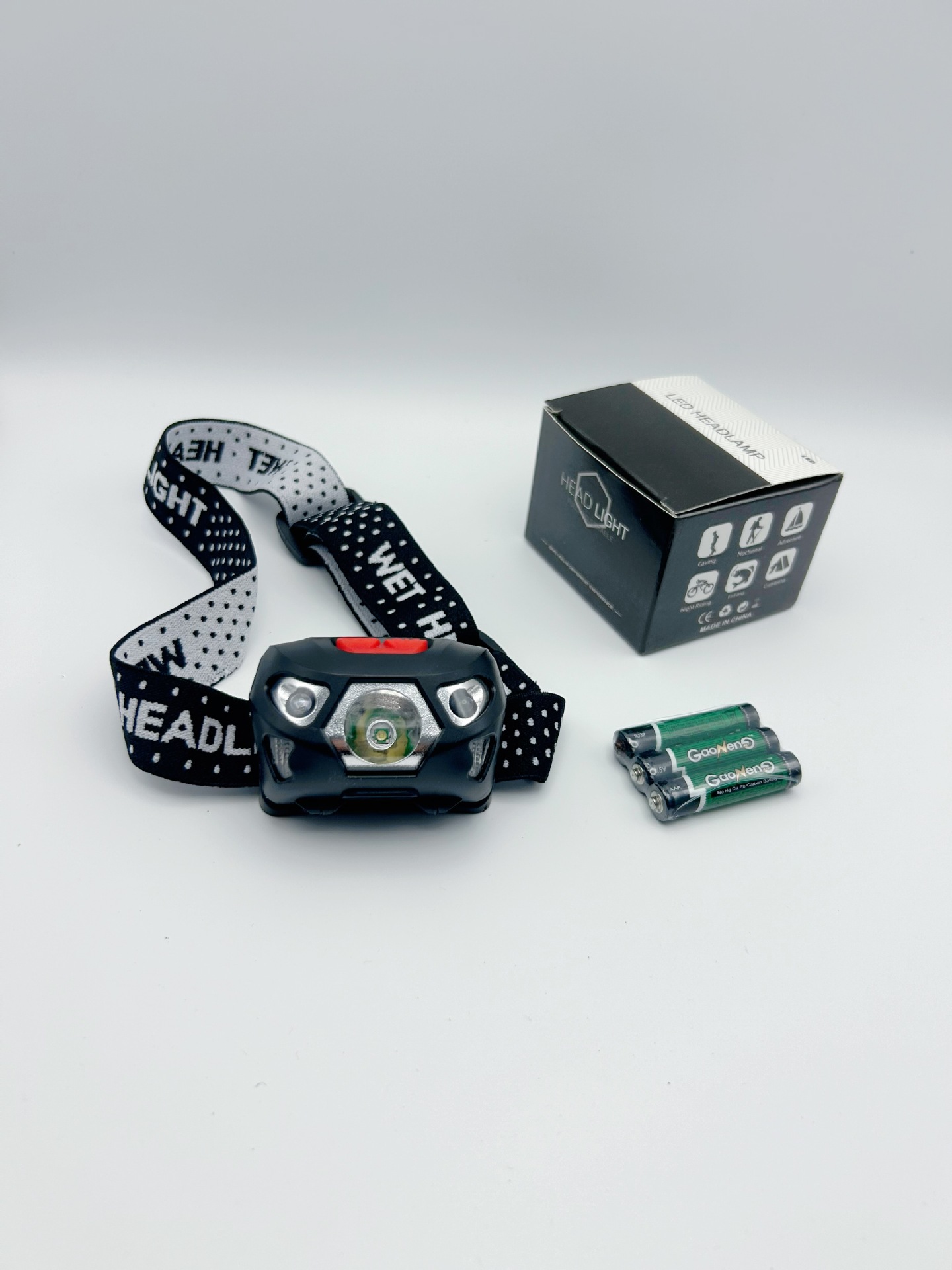 Faros de inducción de pesca con batería seca No. 7, luz fuerte led, luz doble roja y blanca, faros especiales para exteriores