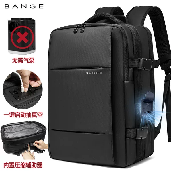 Bange New Men's Backpack Vacuum Compression Multi-Functional Large Capacity Expansion Travel Business Casual Backpack