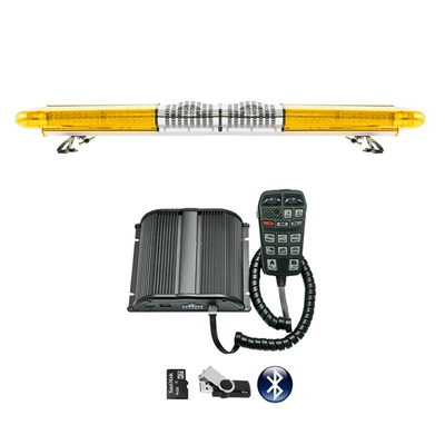LED long row warning light 1.4m strobe light car roof flash light + dual speakers + Bluetooth MP3 siren 285R9