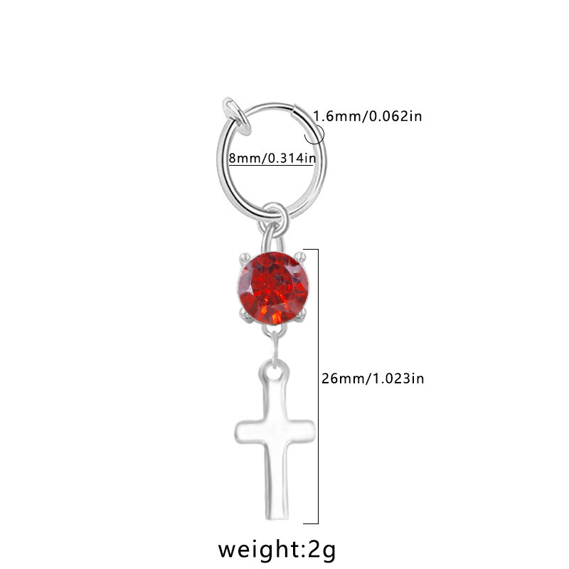 Stainless Steel Non-piercing Cross Belly Button Ring Jewellery_voghion.com