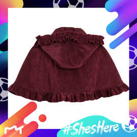 新款圣诞节服装节日派对金丝绒小披风万圣节斗篷女孩披肩马夹短款