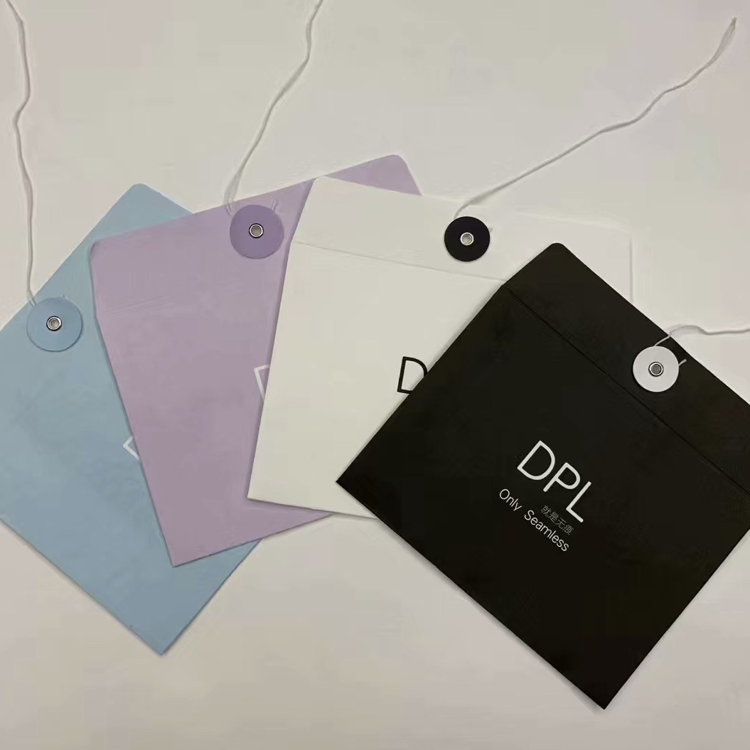 牛皮纸内裤包装袋 横版小信封绕绳式信封袋