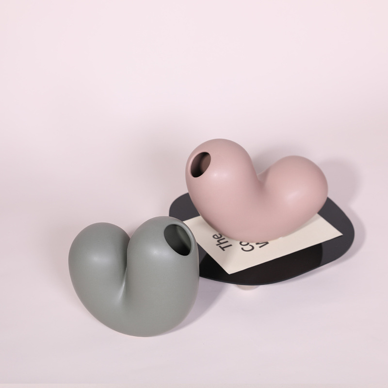 Arte abstracto decoración florero de cerámica decoración salón escritorio decoración del hogar flor seca arreglo de flores Decoración