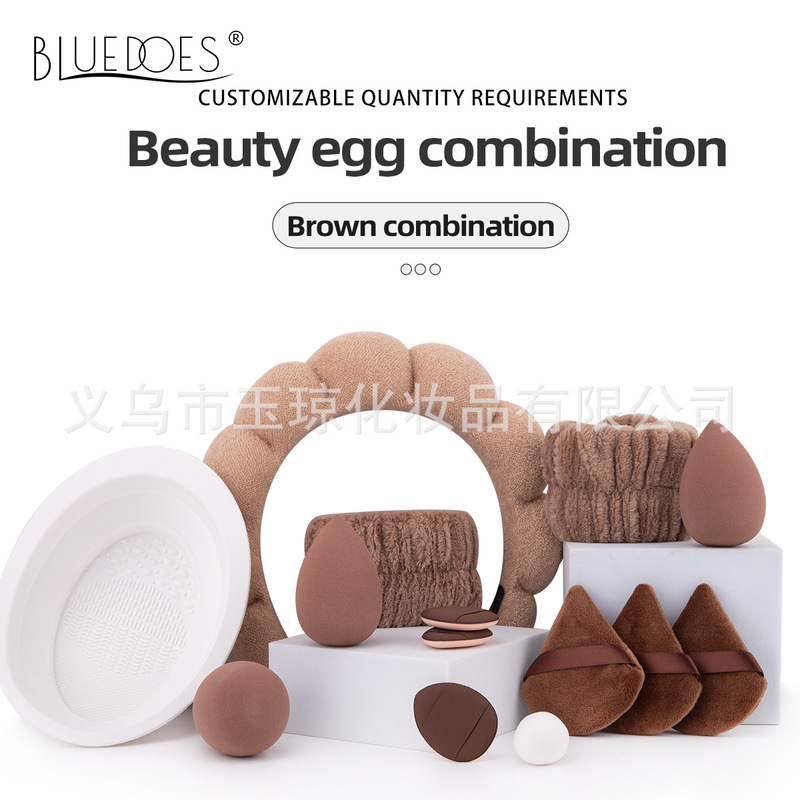 跨境化妆刷52件套大组合套装香槟色刷子美妆蛋粉扑化妆包发带批发|undefined