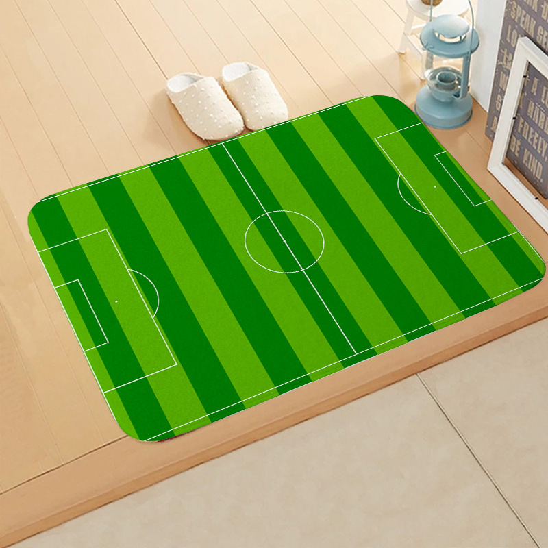 Alfombrilla de franela para campo de fútbol transfronterizo Alfombrilla absorbente para puerta de baño Alfombrilla antideslizante para puerta de entrada