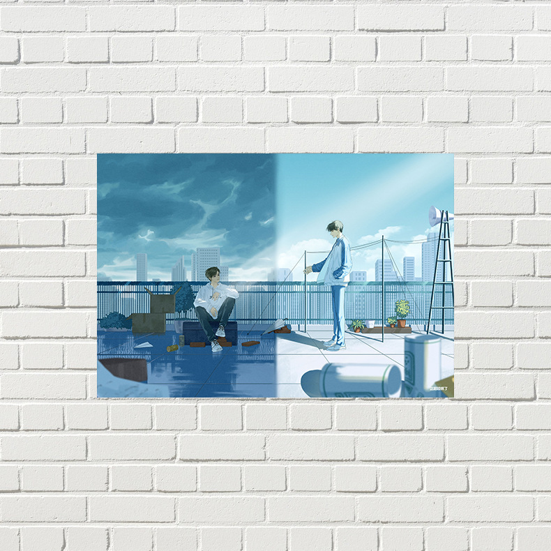 This question goes beyond the scope poster, high-definition copperplate paper, 1 set of 8 sheets, anime merchandise dorm wall sticker decoration painting