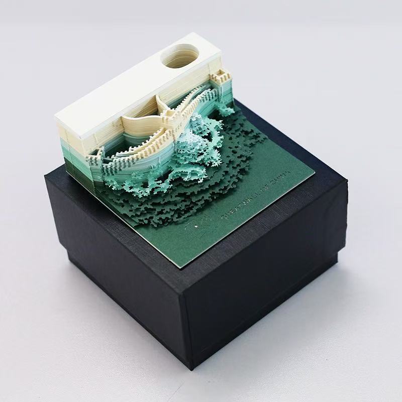 跨境新款3d立体便签纸雕创意模型超级圣诞日历周历便利本桌面摆件|undefined