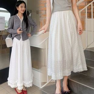 Pregnant Women's French White Lace Skirt Women's Summer 2025 New Heavy Industry Sweet Design Sense A Word...