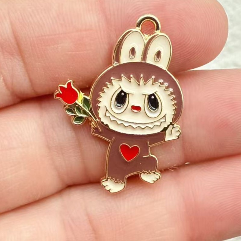 アニメ漫画かわいいラブブペンダント合金ドリップオイル DIY イヤリングキーホルダーネックレス手作りアクセサリー作り|undefined