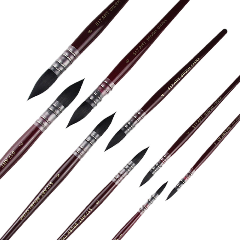 Rojo grasa acuarela aceite cepillo arte pintura gancho pluma fregona pluma animal pelo nylon cepillo transfronterizo Amazon