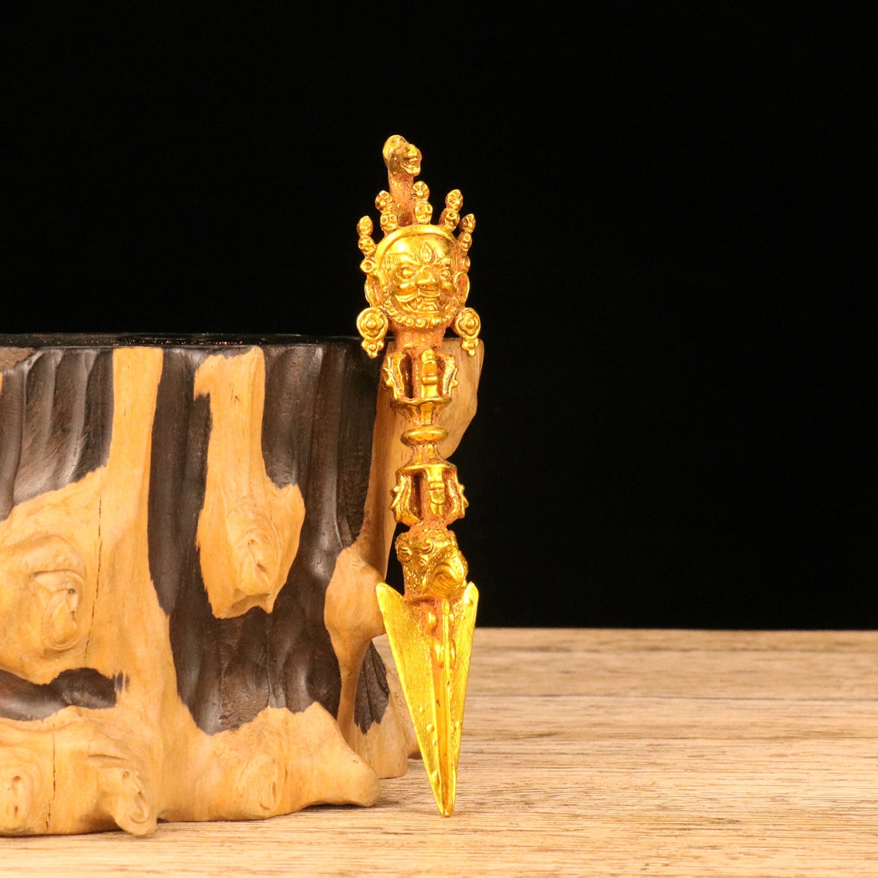 黄铜合金鎏金法器摆件马头明王普巴金刚杵降魔杵聚宝铜器收藏品