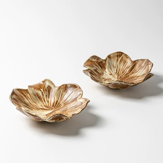 粗陶碗日式粗陶莲花碗家用沙拉碗菜碗过年陶瓷果盘高颜值餐具批发