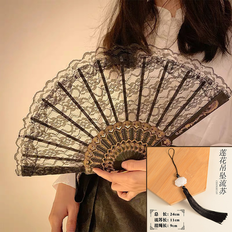 高級緑竹扇子古風中国風ダンス扇子女性プレゼント漢服チャイナドレス夏折り畳み扇子|undefined