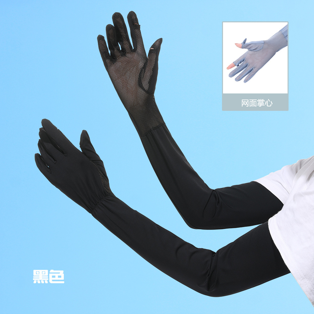 Verano al aire libre hielo seda sol protección oversleeve mujeres conducción protección solar protección UV guantes alargados antideslizante manga