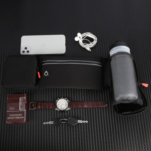 Outdoor mountaineering sports waist bag for men and women, reflective fitness water bottle waist bag, multi-pocket marathon running mobile phone waist bag