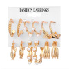 Summer metal earrings from pearl with tassels, Amazon, European style, suitable for import, 9 pair