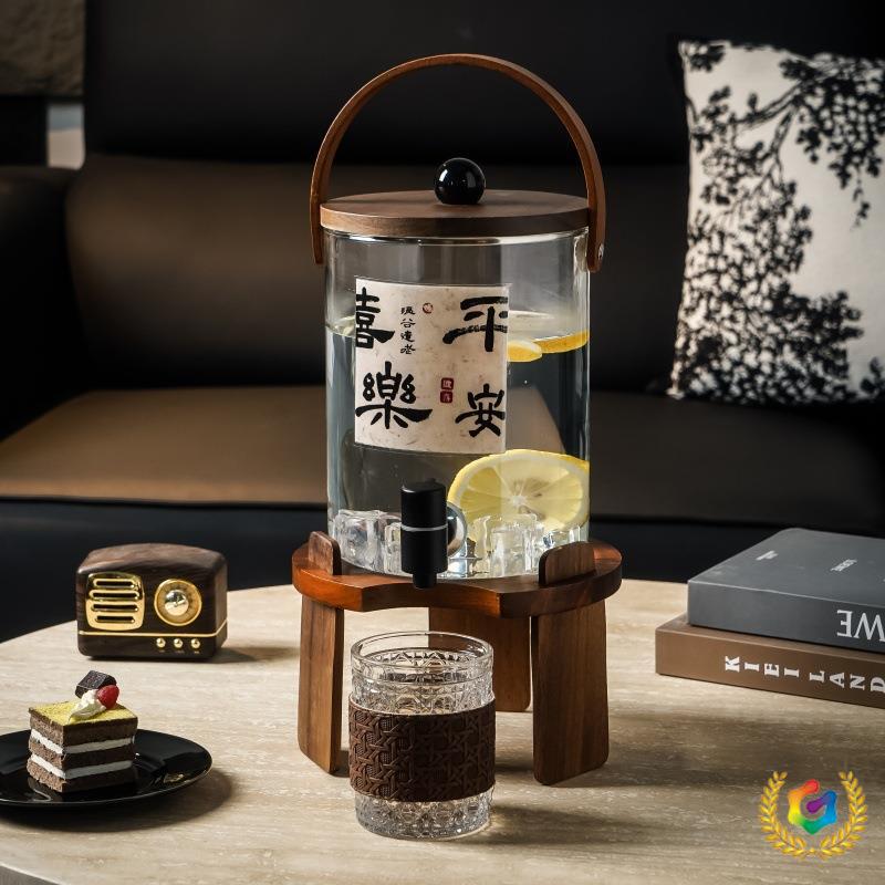 ✅轻奢风夏季果汁花茶水壶相思木高颜值凉水壶水杯组合套装水缸批