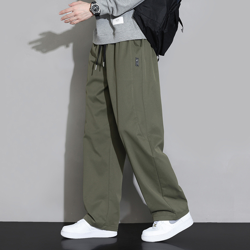 Men's Spring/Autumn 2025 New Straight Leg Cargo Pants, Windproof Pants, Loose Fit, Wide Leg, Sports & Casual Long Pants