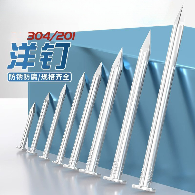 304/201不锈钢圆钉钢钉元钉木工木头挂画钉加长洋钉铁钉地板钉子
