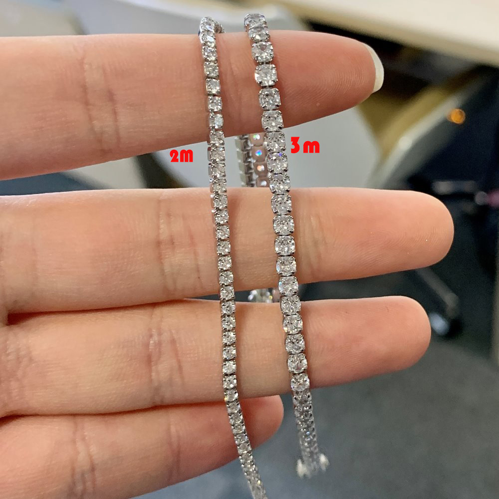 Fashion Solid Color Sterling Silver Plating Inlay Zircon Bracelets 1 Piece