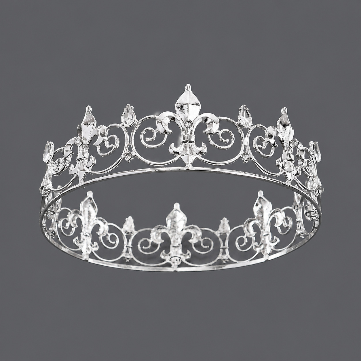 Especializados en comercio exterior, corona retro estilo rey, corona redonda de aleación con diamantes de imitación dorados, tocados para fiestas y bailes para hombres y mujeres, venta al por mayor. image 9