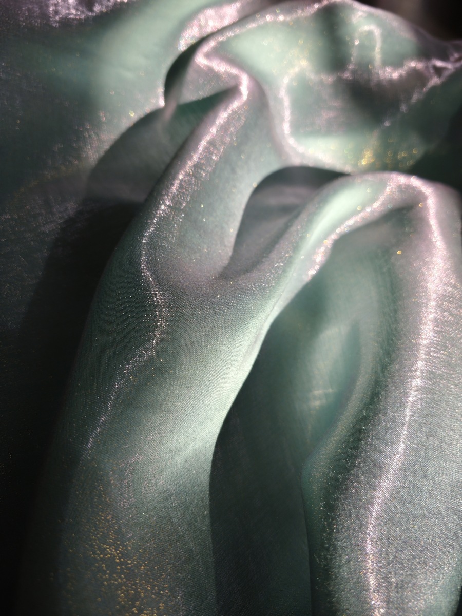 金粉流光棉闪光幻彩人棉缎布料春秋汉服袍子柔软亲肤礼服面料