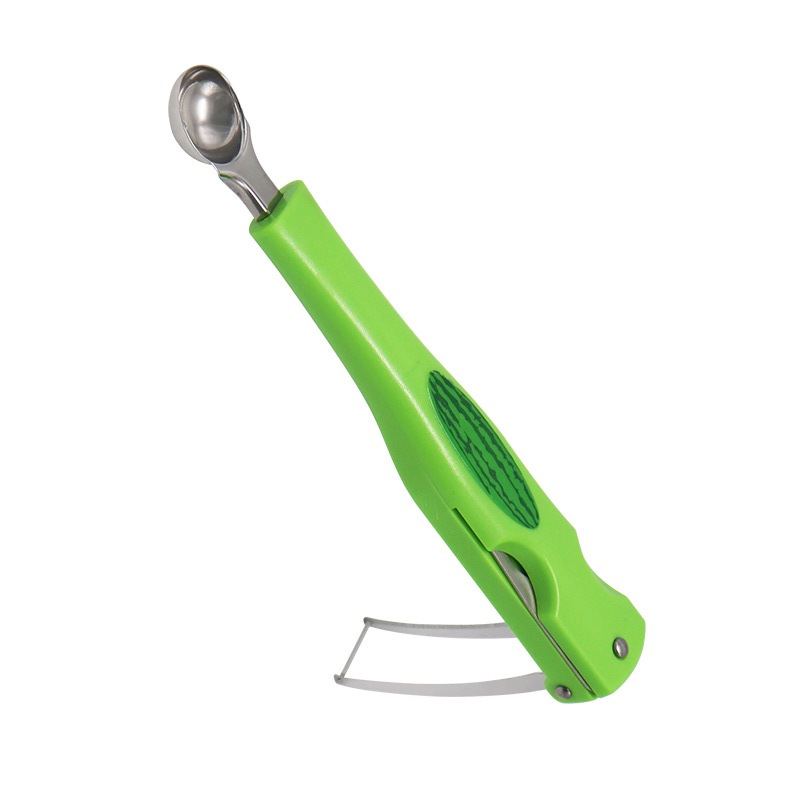 三合一多功能西瓜切 果肉勺 水果挖球器 水果分切器 哈密瓜切片器