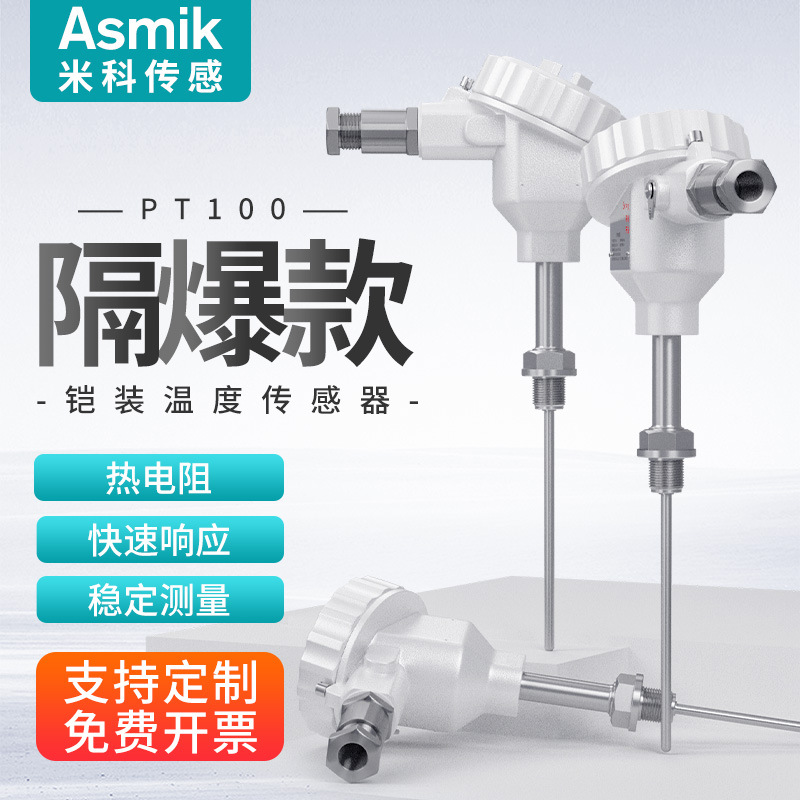 Miko TSR explosion-proof armored thermal resistance stainless steel high temperature probe platinum thermal resistance Pt100 temperature sensor