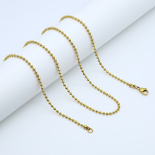 304不锈钢波珠项链钛钢波仔手工DIY饰品咕卡吊牌链水滴造型吊坠