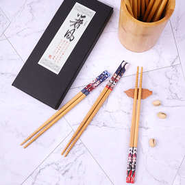 5双装竹木儿童日式筷子定制礼盒礼品餐具套装天然家用竹筷子