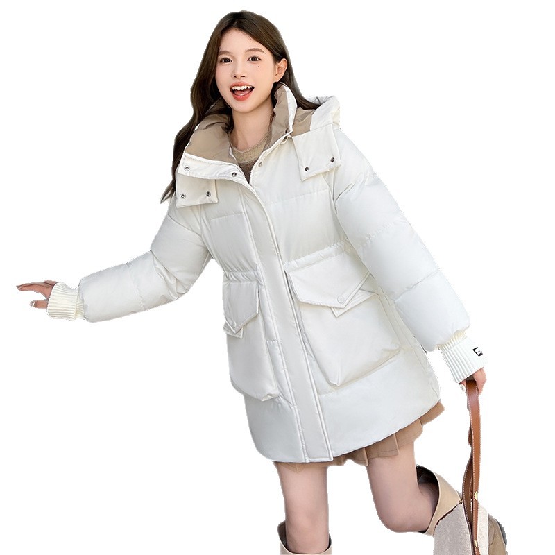 Mujeres de algodón coreano de estilo largo invierno 2025 moda universal calentamiento suelto chaqueta de algodón grueso abrigo de algodón image 5