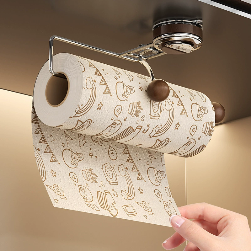 Держатель для кухонных бумажных полотенец на присоске, подвесная стойка для кухонной бумаги без перфорации, вешалка для тряпок, перевернутая стойка для пластиковой пленки в шкафу